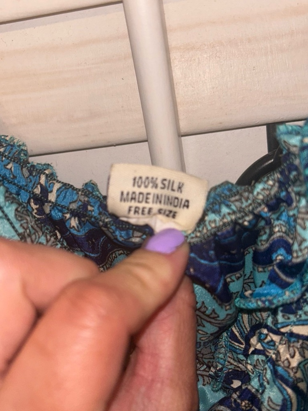 Boho Paisley Long Sleeve Maxi Dress in Teal - Picture 3 of 5